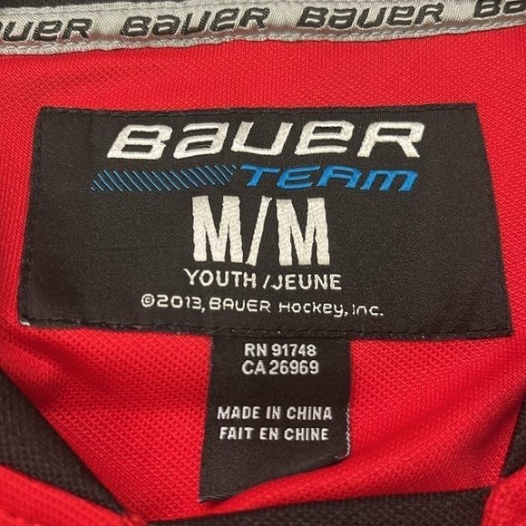 Bauer Hockey Jersey Red Black White Gold Size Medium - Picture 5 of 8